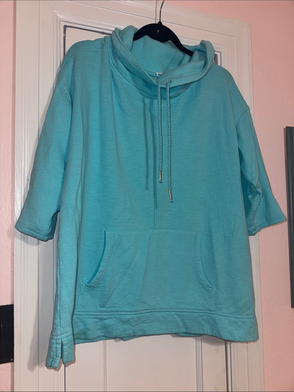 Talbots Teal Short-Sleeve Hoodie